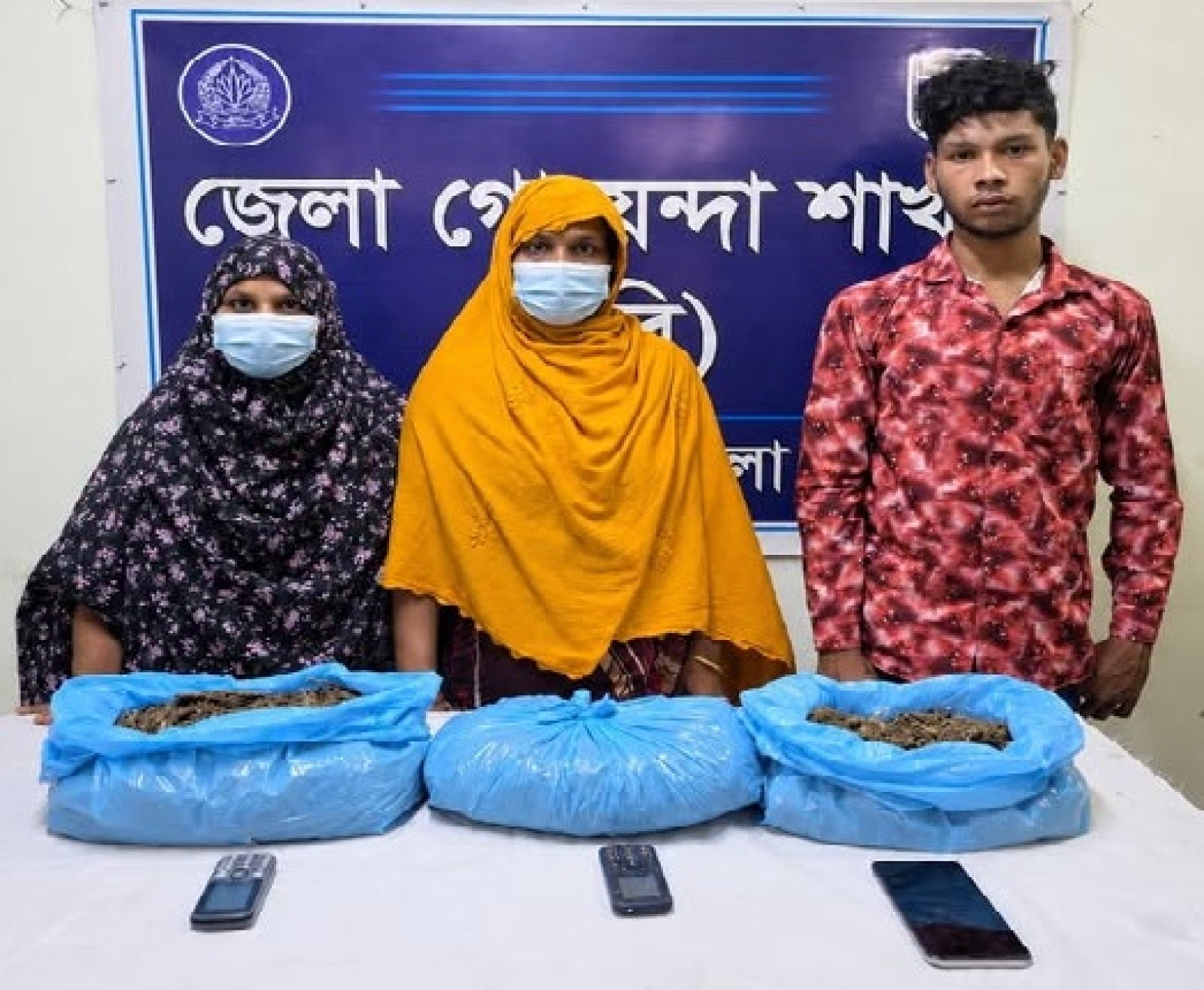 চাঁপাইনবাবগঞ্জে ডিবির অভিযানে গাঁজাসহ ৩ জন গ্রেফতার