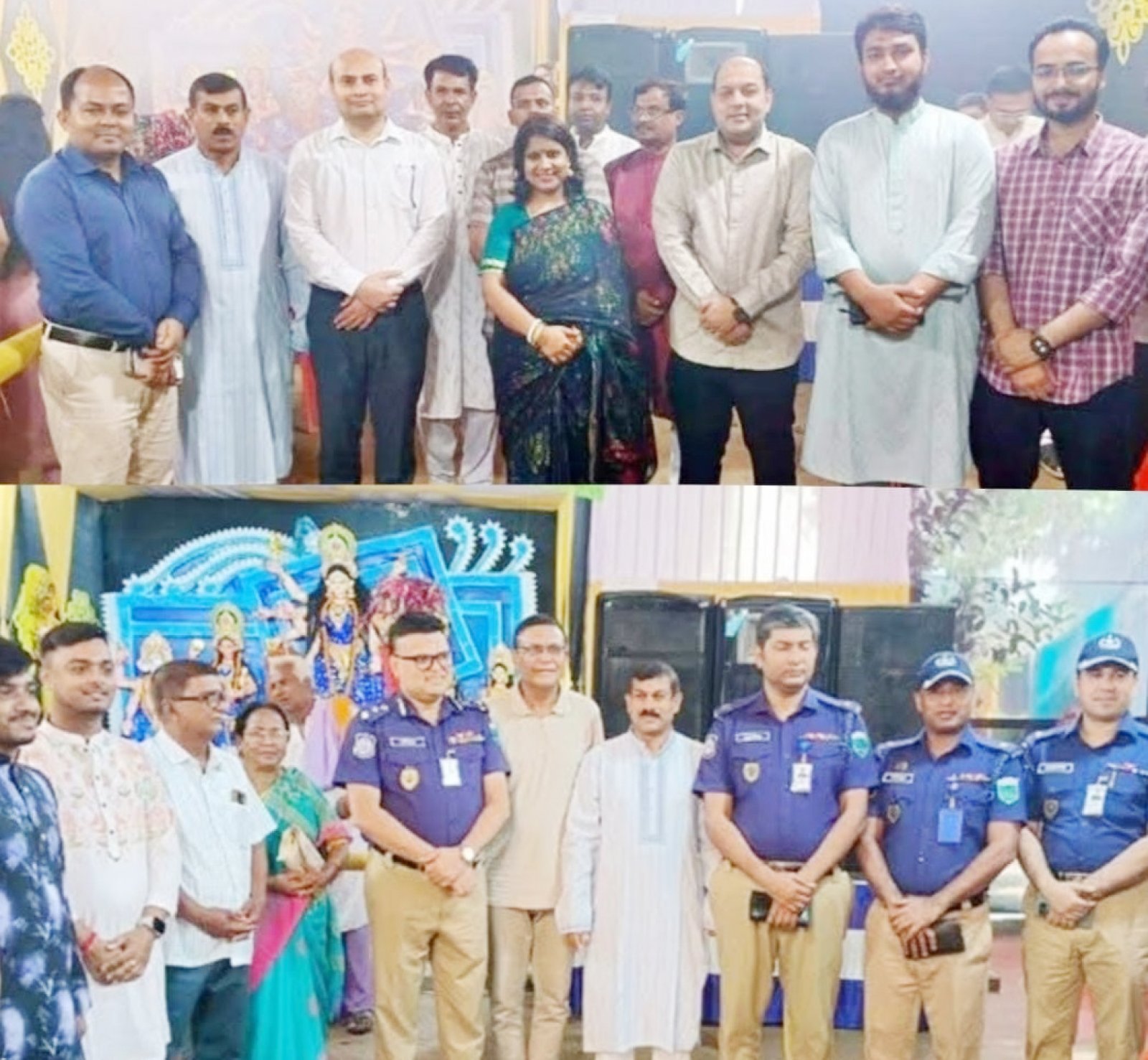 চাঁপাইনবাবগঞ্জে পূজামণ্ডপ পরিদর্শনে জেলা প্রশাসক ও পুলিশ সুপার