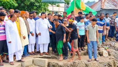 বড়দিয়ার নদীভাঙন পরিদর্শন-নদী ভাঙ্গন রোধের আশ্বাস দিলেন সাংসদ জাহাঙ্গীর আলম