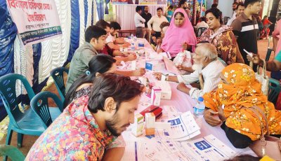 সিংড়ায় দুর্গাপূজা উপলক্ষে ৩ হাজার রোগীকে বিনামূল্যে চিকিৎসাসেবা