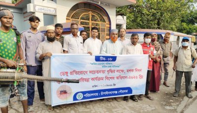 ডেঙ্গু প্রতিরোধে ৬নং ওয়ার্ডে পরিচ্ছন্নতা ও মশক নিধন অভিযান