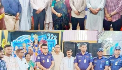 চাঁপাইনবাবগঞ্জে পূজামণ্ডপ পরিদর্শনে জেলা প্রশাসক ও পুলিশ সুপার