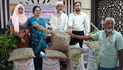 নাচোলে কৃষকদের মাঝে বিনামূল্যে কৃষি উপকরণ বিতরণ