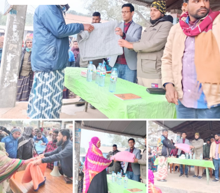ভোলাহাটে ছিন্নমূল ও শীতার্তদের পাশে ইউএনও